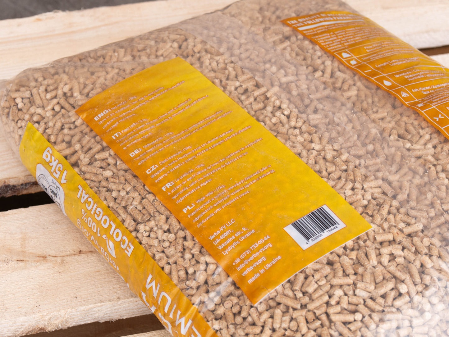 pellets voor pelletkachel specificaties Verba Premium 15KG